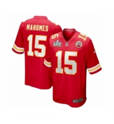 Men's Kansas City Chiefs #15 Patrick Mahomes Red Super Bowl LV game Jersey