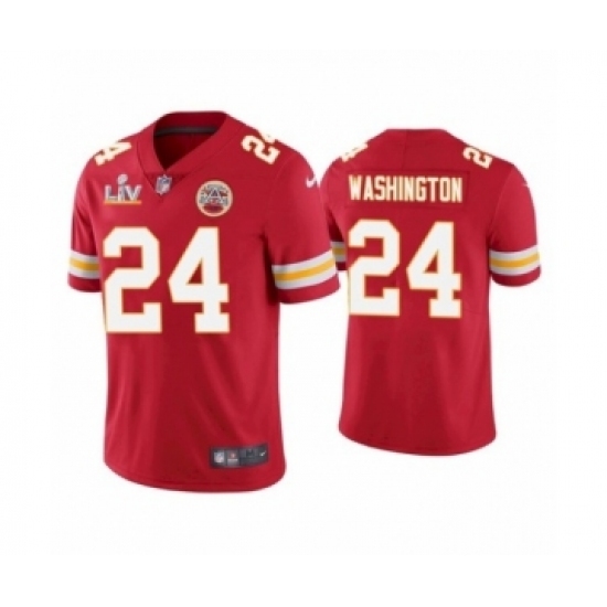 Men's Kansas City Chiefs #24 DeAndre Washington Red Super Bowl LV Jersey Men's Kansas City Chiefs #24 DeAndre Washington Red Super Bowl LV Jersey