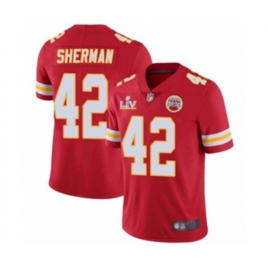 Men's Kansas City Chiefs #42 Anthony Sherman Red 2021 Super Bowl LV Jersey Men's Kansas City Chiefs #42 Anthony Sherman Red 2021 Super Bowl LV Jersey