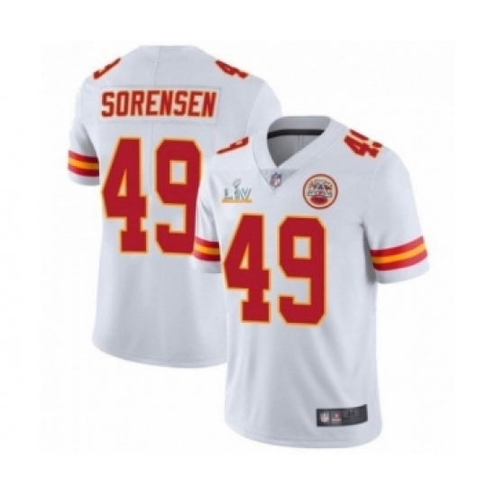 Men's Kansas City Chiefs #49 Daniel Sorensen White 2021 Super Bowl LV Jersey Men's Kansas City Chiefs #49 Daniel Sorensen White 2021 Super Bowl LV Jersey