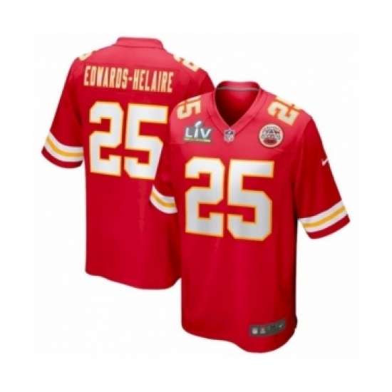 Women's Kansas City Chiefs #25 Clyde Edwards-Helaire Red Super Bowl LV game Jersey Women's Kansas City Chiefs #25 Clyde Edwards-Helaire Red Super Bowl LV game Jersey