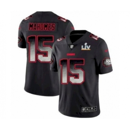 Youth Kansas City Chiefs #15 Patrick Mahomes Black Smoke Bowl LV Jersey Youth Kansas City Chiefs #15 Patrick Mahomes Black Smoke Bowl LV Jersey