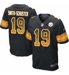 Men's Nike Pittsburgh Steelers #19 JuJu Smith-Schuster Elite Black Home Drift Fashion NFL Jersey