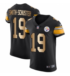 Men's Nike Pittsburgh Steelers #19 JuJu Smith-Schuster Elite Black/Gold Team Color NFL Jersey