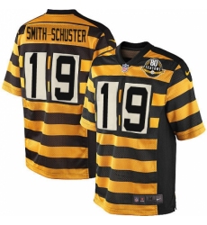 Men's Nike Pittsburgh Steelers #19 JuJu Smith-Schuster Game Yellow/Black Alternate 80TH Anniversary Throwback NFL Jersey
