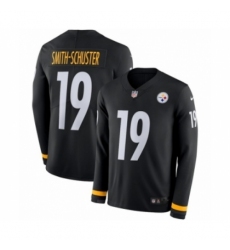 Men's Nike Pittsburgh Steelers #19 JuJu Smith-Schuster Limited Black Therma Long Sleeve NFL Jersey