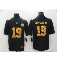 Men's Pittsburgh Steelers #19 JuJu Smith-Schuster Black Nike Leopard Print Limited Jersey