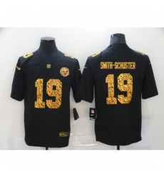 Men's Pittsburgh Steelers #19 JuJu Smith-Schuster Black Nike Leopard Print Limited Jersey
