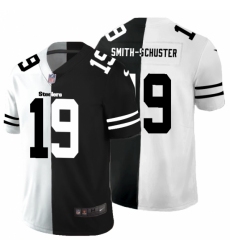 Men's Pittsburgh Steelers #19 JuJu Smith-Schuster Black White Limited Split Fashion Football Jersey