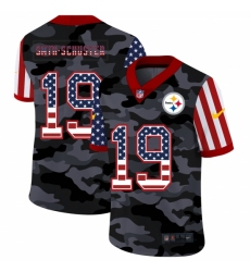 Men's Pittsburgh Steelers #19 JuJu Smith-Schuster Camo Flag Nike Limited Jersey