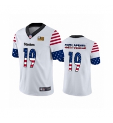 Men's Pittsburgh Steelers #19 JuJu Smith-Schuster White Independence Day Limited Player Football Jersey