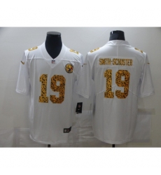 Men's Pittsburgh Steelers #19 JuJu Smith-Schuster White Nike Leopard Print Limited Jersey