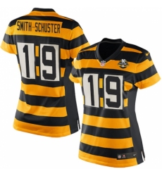 Women's Nike Pittsburgh Steelers #19 JuJu Smith-Schuster Game Yellow/Black Alternate 80TH Anniversary Throwback NFL Jersey