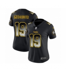 Women's Pittsburgh Steelers #19 JuJu Smith-Schuster Limited Black Smoke Fashion Football Jersey