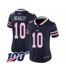 Women's Buffalo Bills #10 Cole Beasley Limited Navy Blue Inverted Legend 100th Season Football Jersey
