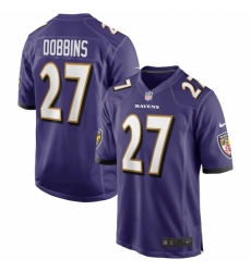 Men's Baltimore Ravens #27 J.K. Dobbins Nike Purple Limited Jersey