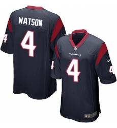 Men's Nike Houston Texans #4 Deshaun Watson Game Navy Blue Team Color NFL Jersey