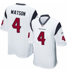Men's Nike Houston Texans #4 Deshaun Watson Game White NFL Jersey