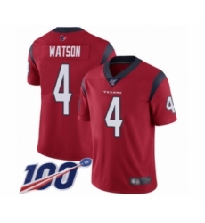 Men's Nike Houston Texans #4 Deshaun Watson Red Alternate Vapor Untouchable Limited Player 100th Season NFL Jersey