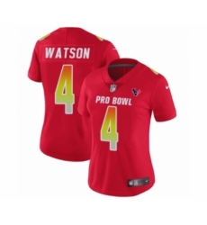 Women's Houston Texans #4 Deshaun Watson Limited Red AFC 2019 Pro Bowl Football Jersey