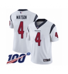 Youth Nike Houston Texans #4 Deshaun Watson White Vapor Untouchable Limited Player 100th Season NFL Jersey