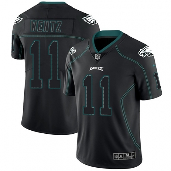 Men's Nike Philadelphia Eagles #11 Carson Wentz Limited Lights Out Black Rush NFL Jersey Men's Nike Philadelphia Eagles #11 Carson Wentz Limited Lights Out Black Rush NFL Jersey