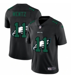 Men's Philadelphia Eagles #11 Carson Wentz Black Nike Black Shadow Edition Limited Jersey