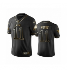 Men's Philadelphia Eagles #11 Carson Wentz Limited Black Golden Edition Football Jersey