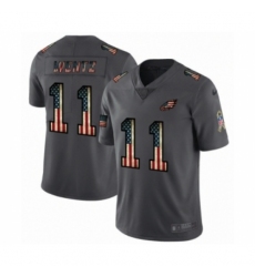 Men's Philadelphia Eagles #11 Carson Wentz Limited Black USA Flag 2019 Salute To Service Football Jersey