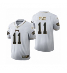 Men's Philadelphia Eagles #11 Carson Wentz Limited White Golden Edition Football Jersey