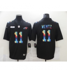 Men's Philadelphia Eagles #11 Carson Wentz Rainbow Version Nike Limited Jersey