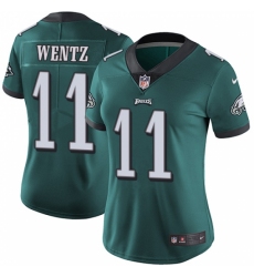 Women's Nike Philadelphia Eagles #11 Carson Wentz Midnight Green Team Color Vapor Untouchable Limited Player NFL Jersey