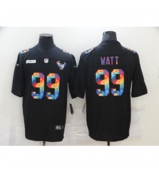 Men's Houston Texans #99 J.J. Watt Rainbow Version Nike Limited Jersey