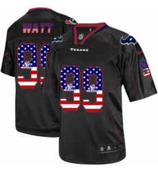 Men's Nike Houston Texans #99 J.J. Watt Elite Black USA Flag Fashion NFL Jersey