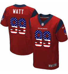 Men's Nike Houston Texans #99 J.J. Watt Elite Red Alternate USA Flag Fashion NFL Jersey