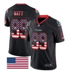 Men's Nike Houston Texans #99 J.J. Watt Limited Black Rush USA Flag NFL Jersey