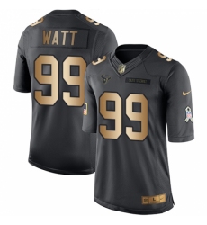 Men's Nike Houston Texans #99 J.J. Watt Limited Black/Gold Salute to Service NFL Jersey