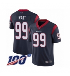 Men's Nike Houston Texans #99 J.J. Watt Navy Blue Team Color Vapor Untouchable Limited Player 100th Season NFL Jersey