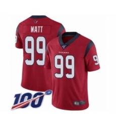 Men's Nike Houston Texans #99 J.J. Watt Red Alternate Vapor Untouchable Limited Player 100th Season NFL Jersey