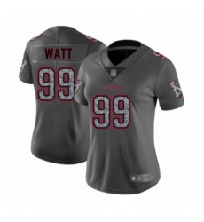 Women's Houston Texans #99 J.J. Watt Limited Gray Static Fashion Football Jersey