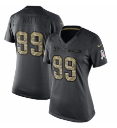 Women's Nike Houston Texans #99 J.J. Watt Limited Black 2016 Salute to Service NFL Jersey