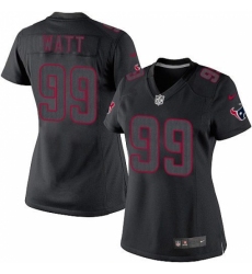 Women's Nike Houston Texans #99 J.J. Watt Limited Black Impact NFL Jersey