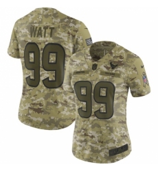 Women's Nike Houston Texans #99 J.J. Watt Limited Camo 2018 Salute to Service NFL Jersey