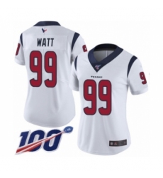 Women's Nike Houston Texans #99 J.J. Watt White Vapor Untouchable Limited Player 100th Season NFL Jersey