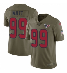 Youth Nike Houston Texans #99 J.J. Watt Limited Olive 2017 Salute to Service NFL Jersey