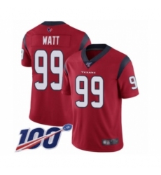 Youth Nike Houston Texans #99 J.J. Watt Red Alternate Vapor Untouchable Limited Player 100th Season NFL Jersey