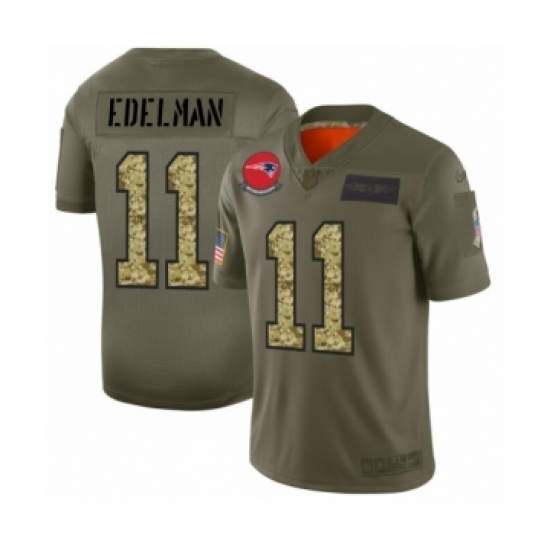 Men's New England Patriots #11 Julian Edelman 2019 Olive Camo Salute to Service Limited Jersey Men's New England Patriots #11 Julian Edelman 2019 Olive Camo Salute to Service Limited Jersey