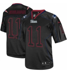 Men's Nike New England Patriots #11 Julian Edelman Elite Lights Out Black NFL Jersey