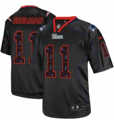 Men's Nike New England Patriots #11 Julian Edelman Elite New Lights Out Black NFL Jersey