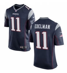 Men's Nike New England Patriots #11 Julian Edelman Game Navy Blue Team Color NFL Jersey